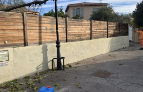 Application d'un enduit de façade coloré