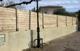 Application d'un enduit de façade coloré